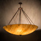Meyda Lighting Madison 60" 10-Light Mahogany Bronze Inverted Pendant Light With Beige Travertine Idalight Shade Glass
