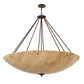 Meyda Lighting Madison 60" 10-Light Mahogany Bronze Inverted Pendant Light With Beige Travertine Idalight Shade Glass