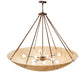 Meyda Lighting Madison 60" 10-Light Mahogany Bronze Inverted Pendant Light With Beige Travertine Idalight Shade Glass