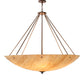 Meyda Lighting Madison 60" 10-Light Mahogany Bronze Inverted Pendant Light With Beige Travertine Idalight Shade Glass