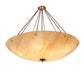 Meyda Lighting Madison 60" 10-Light Mahogany Bronze Inverted Pendant Light With Beige Travertine Idalight Shade Glass