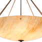 Meyda Lighting Madison 60" 10-Light Mahogany Bronze Inverted Pendant Light With Beige Travertine Idalight Shade Glass