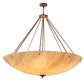 Meyda Lighting Madison 60" 10-Light Mahogany Bronze Inverted Pendant Light With Beige Travertine Idalight Shade Glass