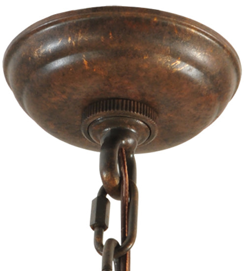 Meyda Lighting Madison 60" 12-Light Antique Rust Inverted Pendant Light With Ambra Siena Idalight Shade