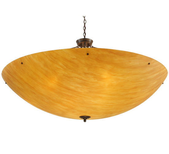 Meyda Lighting Madison 60" 12-Light Antique Rust Inverted Pendant Light With Ambra Siena Idalight Shade