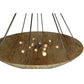 Meyda Lighting Madison 60" 12-Light Nickel Inverted Pendant Light With Beige Travertine Idalight Shade Glass