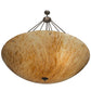Meyda Lighting Madison 60" 12-Light Nickel Inverted Pendant Light With Beige Travertine Idalight Shade Glass