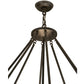 Meyda Lighting Madison 60" 12-Light Nickel Inverted Pendant Light With Beige Travertine Idalight Shade Glass