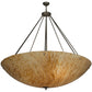 Meyda Lighting Madison 60" 12-Light Nickel Inverted Pendant Light With Beige Travertine Idalight Shade Glass