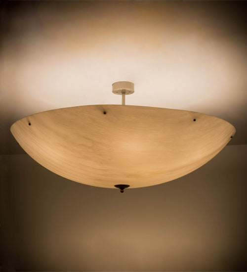 Meyda Lighting Madison 60" 12-Light Nickel Semi-flush Mount Light With Whitestone Idalight Shade Glass