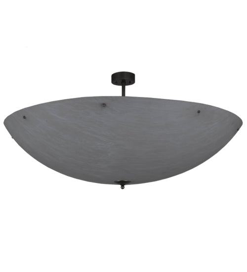 Meyda Lighting Madison 60" 12-Light Nickel Semi-flush Mount Light With Whitestone Idalight Shade Glass