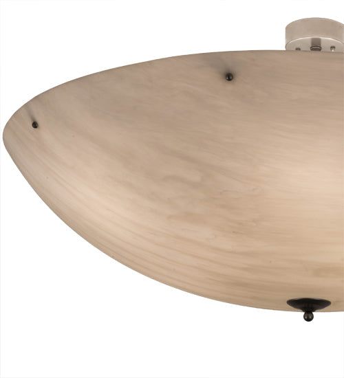 Meyda Lighting Madison 60" 12-Light Nickel Semi-flush Mount Light With Whitestone Idalight Shade Glass