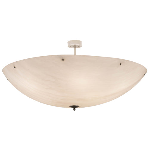 Meyda Lighting Madison 60" 12-Light Nickel Semi-flush Mount Light With Whitestone Idalight Shade Glass