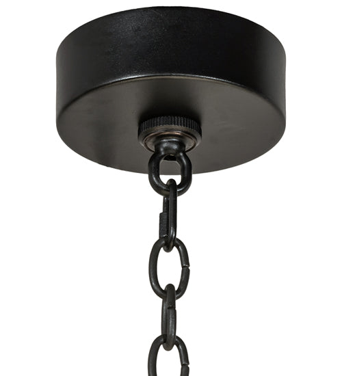 Meyda Lighting Madison 60" 12-Light Textured Black Inverted Pendant Light With Sahara Taupe Idalight Shade