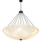 Meyda Lighting Madison 60" 12-Light Textured Black Inverted Pendant Light With Sahara Taupe Idalight Shade