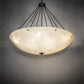 Meyda Lighting Madison 60" 12-Light Textured Black Inverted Pendant Light With Sahara Taupe Idalight Shade
