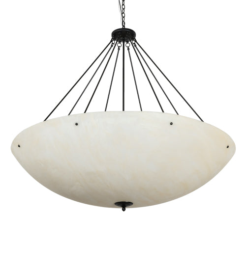 Meyda Lighting Madison 60" 12-Light Textured Black Inverted Pendant Light With Sahara Taupe Idalight Shade