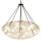 Meyda Lighting Madison 60" 12-Light Textured Black Inverted Pendant Light With Sahara Taupe Idalight Shade