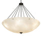 Meyda Lighting Madison 60" 12-Light Textured Black Inverted Pendant Light With Sahara Taupe Idalight Shade