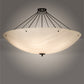 Meyda Lighting Madison 60" 12-Light Textured Black Semi-flush Mount Light With Whitestone Idalight Shade