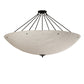 Meyda Lighting Madison 60" 12-Light Textured Black Semi-flush Mount Light With Whitestone Idalight Shade
