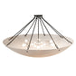 Meyda Lighting Madison 60" 12-Light Textured Black Semi-flush Mount Light With Whitestone Idalight Shade
