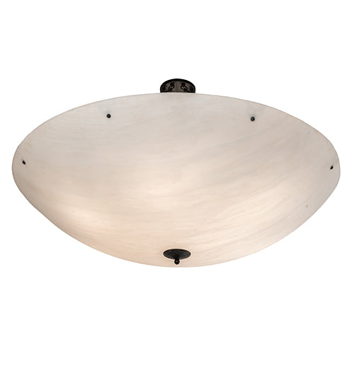 Meyda Lighting Madison 60" 12-Light Textured Black Semi-flush Mount Light With Whitestone Idalight Shade