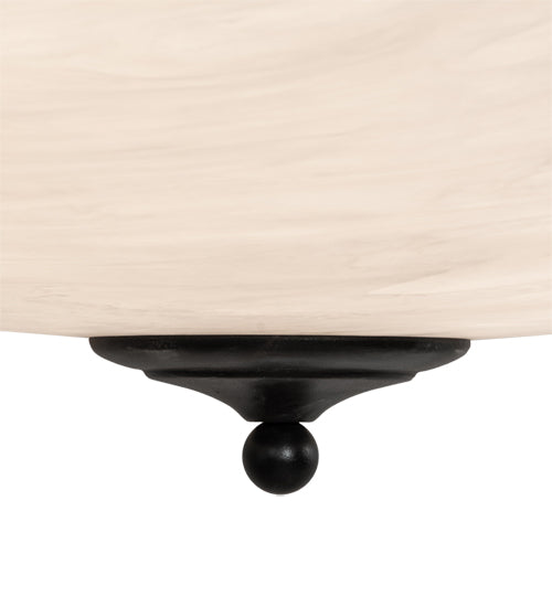 Meyda Lighting Madison 60" 12-Light Textured Black Semi-flush Mount Light With Whitestone Idalight Shade