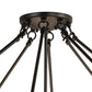 Meyda Lighting Madison 60" 12-Light Textured Black Semi-flush Mount Light With Whitestone Idalight Shade