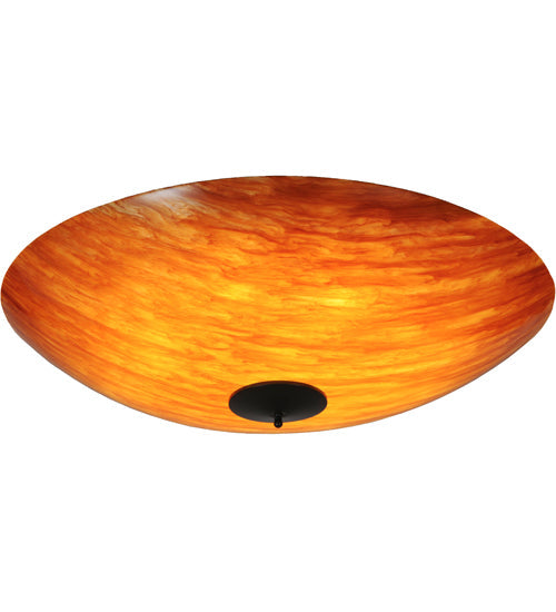 Meyda Lighting Madison 60" 12-Light Timeless Bronze Flush Mount Light With Amber Tawnyrock Idalight Shade Glass