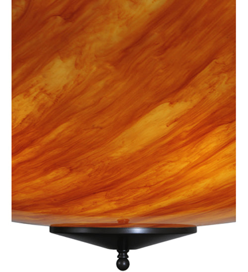 Meyda Lighting Madison 60" 12-Light Timeless Bronze Flush Mount Light With Amber Tawnyrock Idalight Shade Glass