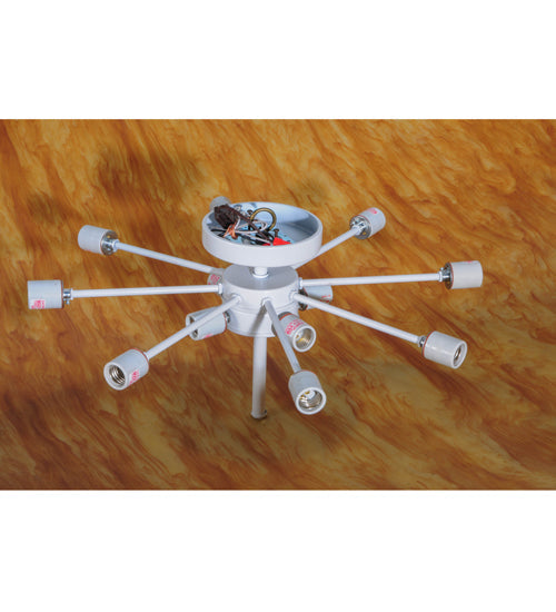 Meyda Lighting Madison 60" 12-Light Timeless Bronze Flush Mount Light With Amber Tawnyrock Idalight Shade Glass