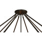 Meyda Lighting Madison 60" 12-Light Timeless Bronze Semi-flush Mount Ceiling Light With Ambra Siena Idalight Shade Glass