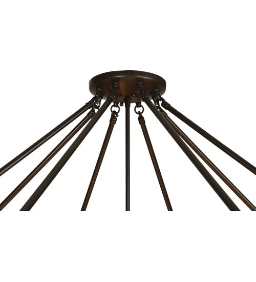 Meyda Lighting Madison 60" 12-Light Timeless Bronze Semi-flush Mount Ceiling Light With Ambra Siena Idalight Shade Glass