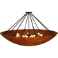 Meyda Lighting Madison 60" 12-Light Timeless Bronze Semi-flush Mount Ceiling Light With Ambra Siena Idalight Shade Glass