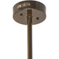 Meyda Lighting Madison 60" 9-Light Antique Brass Gloss Inverted Pendant Light With Fleshtone Frosted Idalight Shade