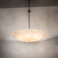 Meyda Lighting Madison 60" 9-Light Antique Brass Gloss Inverted Pendant Light With Fleshtone Frosted Idalight Shade