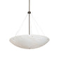 Meyda Lighting Madison 60" 9-Light Antique Brass Gloss Inverted Pendant Light With Fleshtone Frosted Idalight Shade