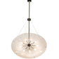 Meyda Lighting Madison 60" 9-Light Antique Brass Gloss Inverted Pendant Light With Fleshtone Frosted Idalight Shade