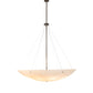 Meyda Lighting Madison 60" 9-Light Antique Brass Gloss Inverted Pendant Light With Fleshtone Frosted Idalight Shade