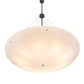 Meyda Lighting Madison 60" 9-Light Antique Brass Gloss Inverted Pendant Light With Fleshtone Frosted Idalight Shade