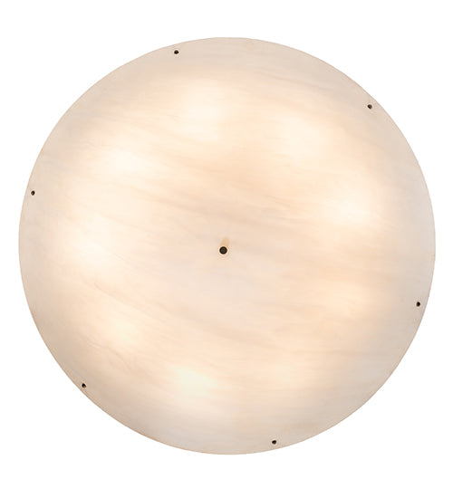 Meyda Lighting Madison 60" 9-Light Antique Brass Gloss Inverted Pendant Light With Fleshtone Frosted Idalight Shade