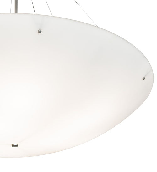 Meyda Lighting Madison 60" 9-Light Nickel Powder Coat Inverted Pendant Light With White Frosted Shade Glass