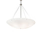 Meyda Lighting Madison 60" 9-Light Nickel Powder Coat Inverted Pendant Light With White Frosted Shade Glass