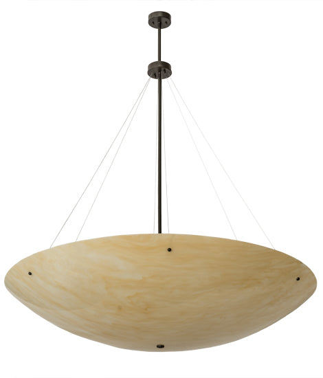 Meyda Lighting Madison 60" 9-Light Timeless Bronze Inverted Pendant Light With Beige Sahara Taupe Idalight Shade Glass
