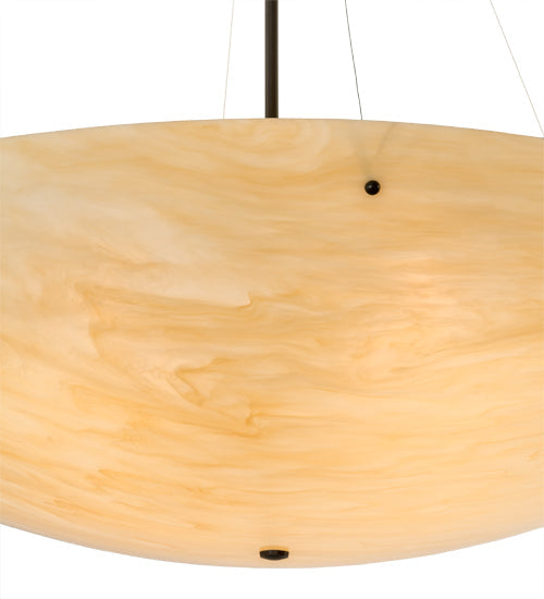 Meyda Lighting Madison 60" 9-Light Timeless Bronze Inverted Pendant Light With Beige Sahara Taupe Idalight Shade Glass