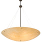 Meyda Lighting Madison 60" 9-Light Timeless Bronze Inverted Pendant Light With Beige Sahara Taupe Idalight Shade Glass