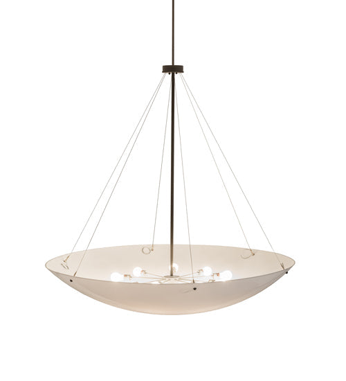 Meyda Lighting Madison 60" 9-Light Timeless Bronze Inverted Pendant Light With Statuario Idalight Shade Glass