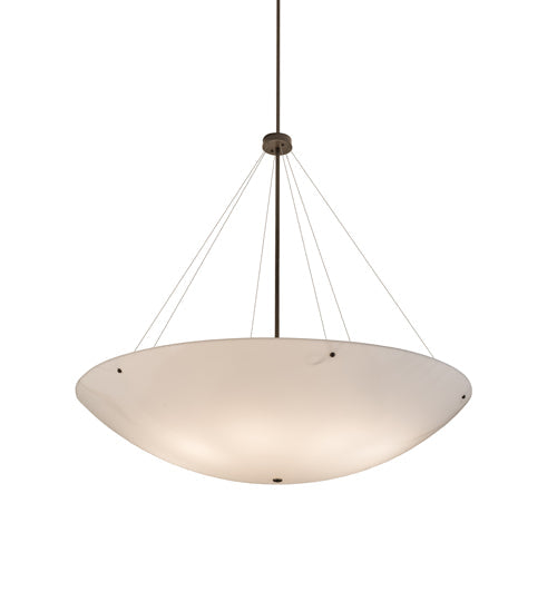 Meyda Lighting Madison 60" 9-Light Timeless Bronze Inverted Pendant Light With Statuario Idalight Shade Glass