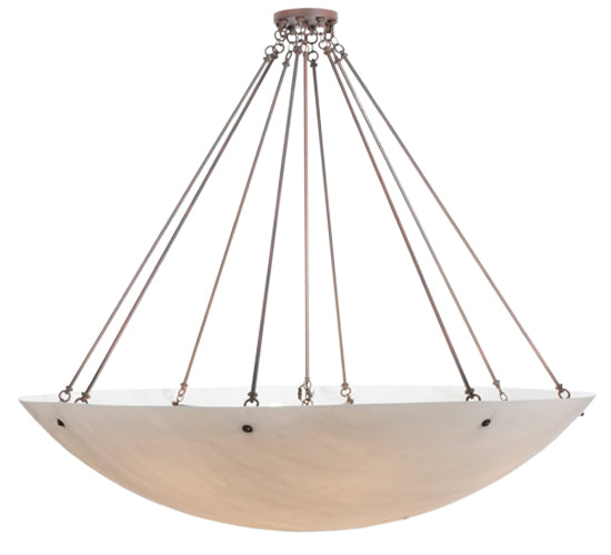 Meyda Lighting Madison 69" 16-Light Rusty Nail Semi-flush Mount Ceiling Light With Whitestone Idalight Shade Glass